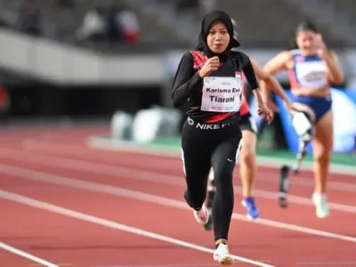 Para sprinter Indonesia, Kharisma Evi Tiarani dalam ajang World Para Athletics di Kobe Universiade Memorial Stadium, Kobe, Jepang (21/5/2024). (Foto: NPC Indonesia)