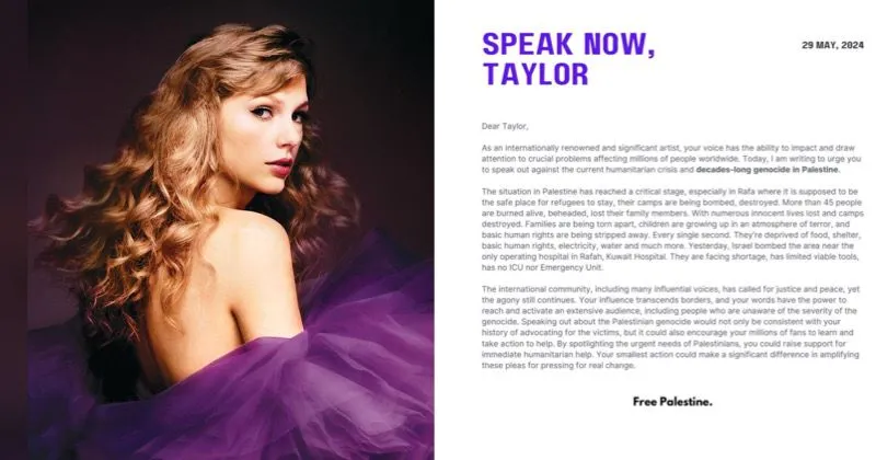 Taylor Swift Didesak Fans, Minta Suarakan Krisis di Palestina