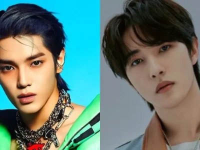 Taeyong dan Renjun NCT respon soal boikot kolaborasi Starbucks. Foto: Dok. X @AboutMusicYT
