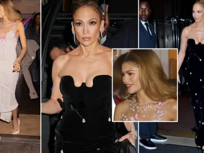 TAMPIL MEMUKAU: Zendaya dan Jennifer Lopez saat tiba di jamuan makan malam jelang Met Gala 2024. (Foto: GC Images/DailyMail dan PapCulture/Backgrid)