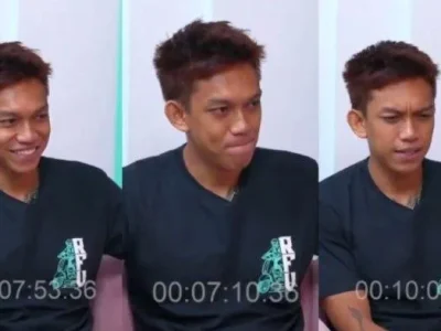 Penampilan dan Gerak-Gerik Gaga Muhammad di Podcast Jadi Tanda Tanya. (Foto: Banjarmasin Post)