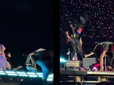 Konser Coldplay di Athena terhenti sementara usai seorang penonton terjatuh saat hendak menyerbu panggung. (Foto: Tiktok/@fortinorita)