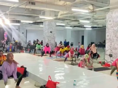 Kegiatan Nyata Pound Fit di Multifunctin Hall Lantai 3 Grand City Surabaya, Sabtu (1/6/2024). (Foto: Nyata)