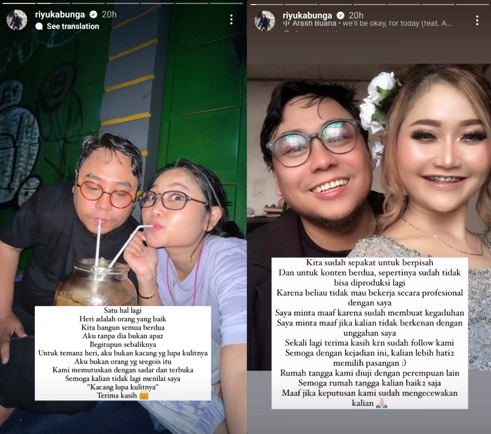 Riyuka Bunga putuskan untuk bercerai dengan Heri Horeh. Foto: Dok. Instagram @riyukabunga