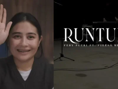 Begini makna lagu Runtuh milik Feby Putri yang jadi inspirasi film Bolehkah Sekali Saja Kumenangis. Foto: Dok. Kolase YouTube Sinemaku Pictures, Feby Putri NC