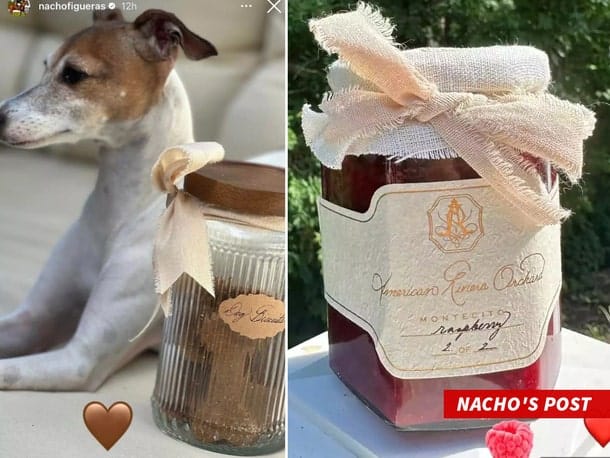 Unggahan teman dekat Meghan Markle yang memperlihatkan selai dan biskuit anjing dari brand istri Pangeran Harry. Foto: Dok. TMZ