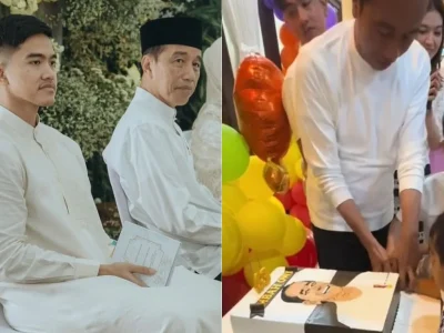 Kaesang memberikan kejutan perayaan ulang tahun Jokowi. Foto: Dok. Kolase Instagram dan Tik Tok @erinagudono