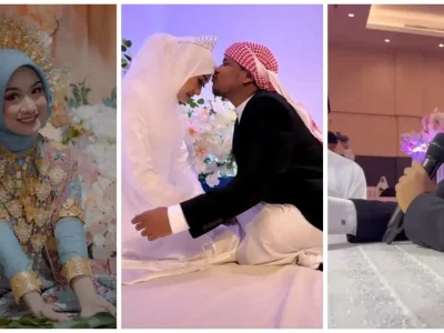 Mamat Alkatiri akhirnya resmi menikahi kekasihnya gadis Mamuju, Sulbar, Nafha Firah. Foto : Instagram/kolase