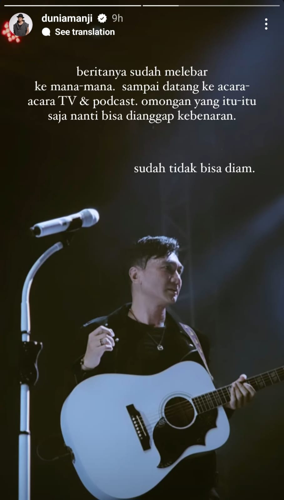 Unggahan story Instagram Anji yang sindir rapper Sexy Goath. Foto: Dok. Instagram @duniamanji