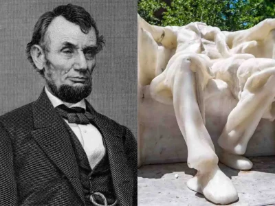 Saking panasnya, patung lilin ikonin Presiden Abraham Lincoln sampai kehilangan kepalanya. (Foto: meisterdrucke/william jackman, ALLISON ROBBERT/THE WASHINGTON POST VIA GETTY )