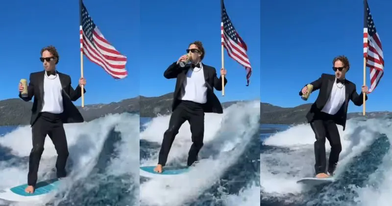 Peringati Kemerdekaan AS, Mark Zuckerberg Bawa Bendera Sambil Surfing