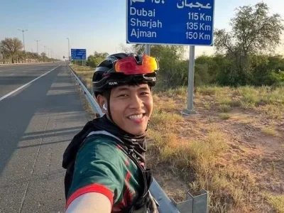 Ari Yami, Gowes dari Indonesia ke Mekkah-Madinah dalam waktu 185 Hari. Foto : Instagram/ariyami__
