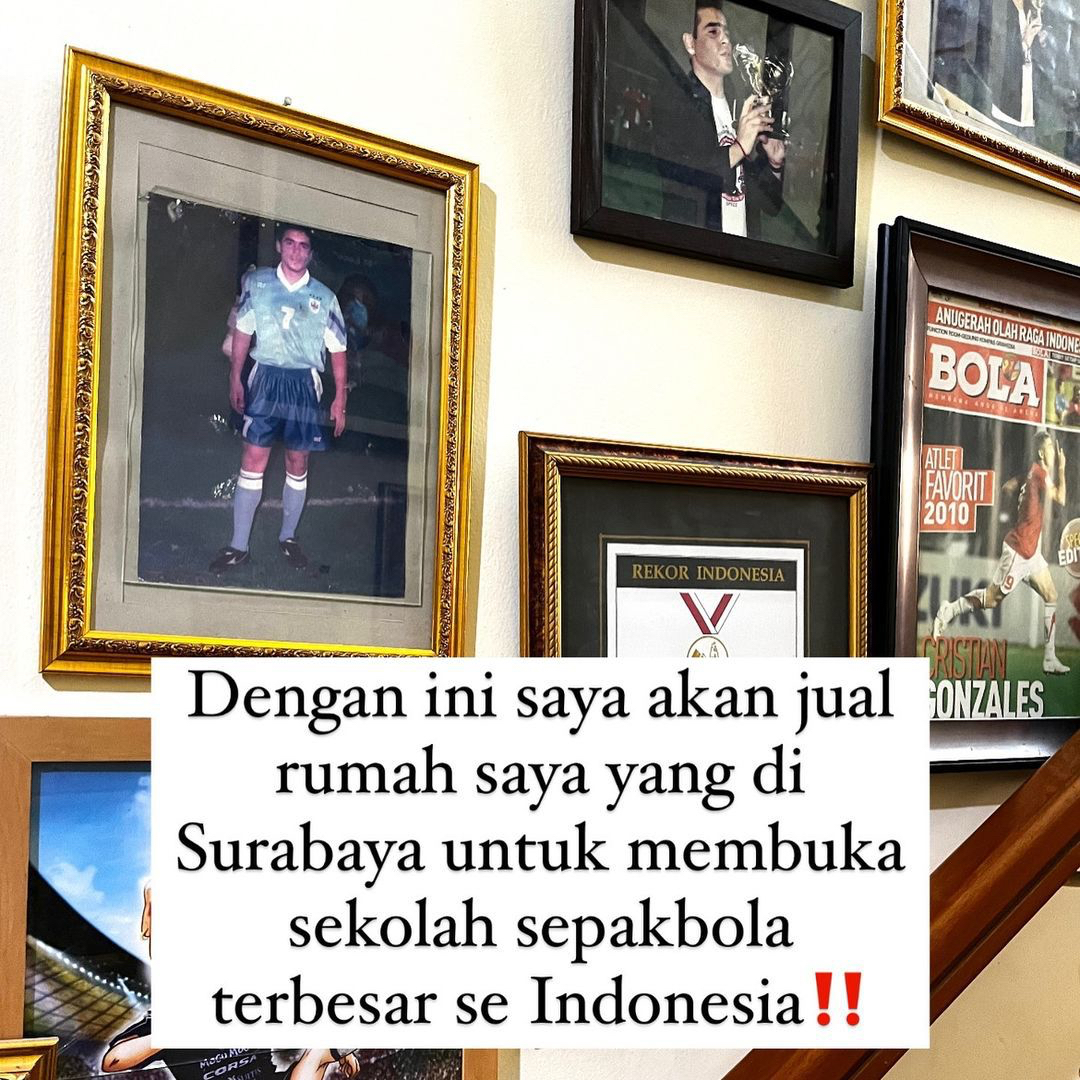 Ingin membangun SSB terbesar di Indonesia, Cristian Gonzales jual rumahnya di Surabaya. (Foto: Instagram/Cristian Gonzales)