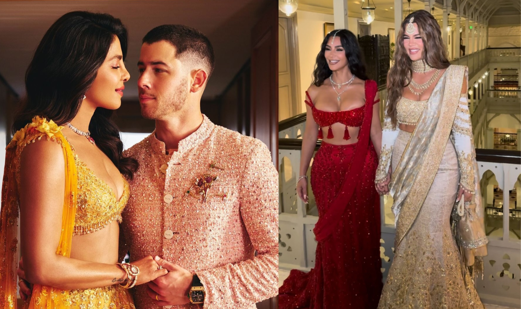 Selebriti Hollywood yang hadiri pernikahan Anant Ambani. Foto: Dok. Kolase Instagram @priyankachopra, @kimkardashian