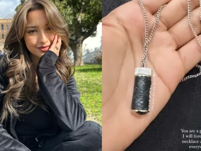 Jennifer Coppen tak lagi pakai kalung liontin berisi abu Dali Wassink. Foto: Dok. Instagram @jennifercoppenreal20