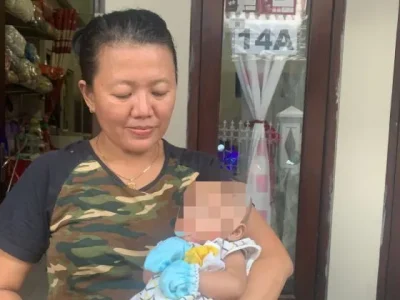 Bayu berusia tiga bulan ditemukan Joeari Ira Agusti di depan rumah warga Jalan Bratang Gede, Kelurahan Ngagelrejo, Kecamatan Wonokromo, Kota Surabaya. (Foto: Alva Reza/Nyata)