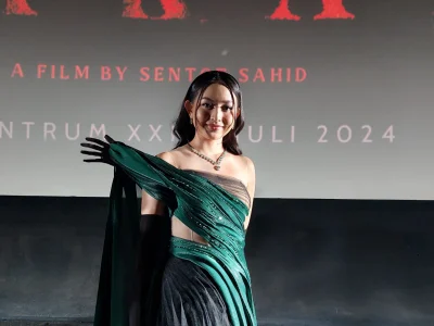 Natasha Wilona saat ditemui di kawasan Kuningan, Jakarta Selatan, Senin (1/7/2024) malam. (Foto: Bayu/Nyata)