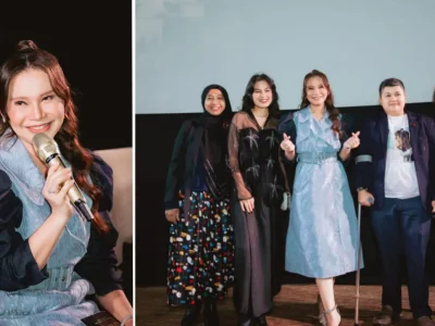 Rossa saat gala premier film dokumenternya 'All Access to Rossa 25 Shining Years'. (Foto: Agnes/Nyata)