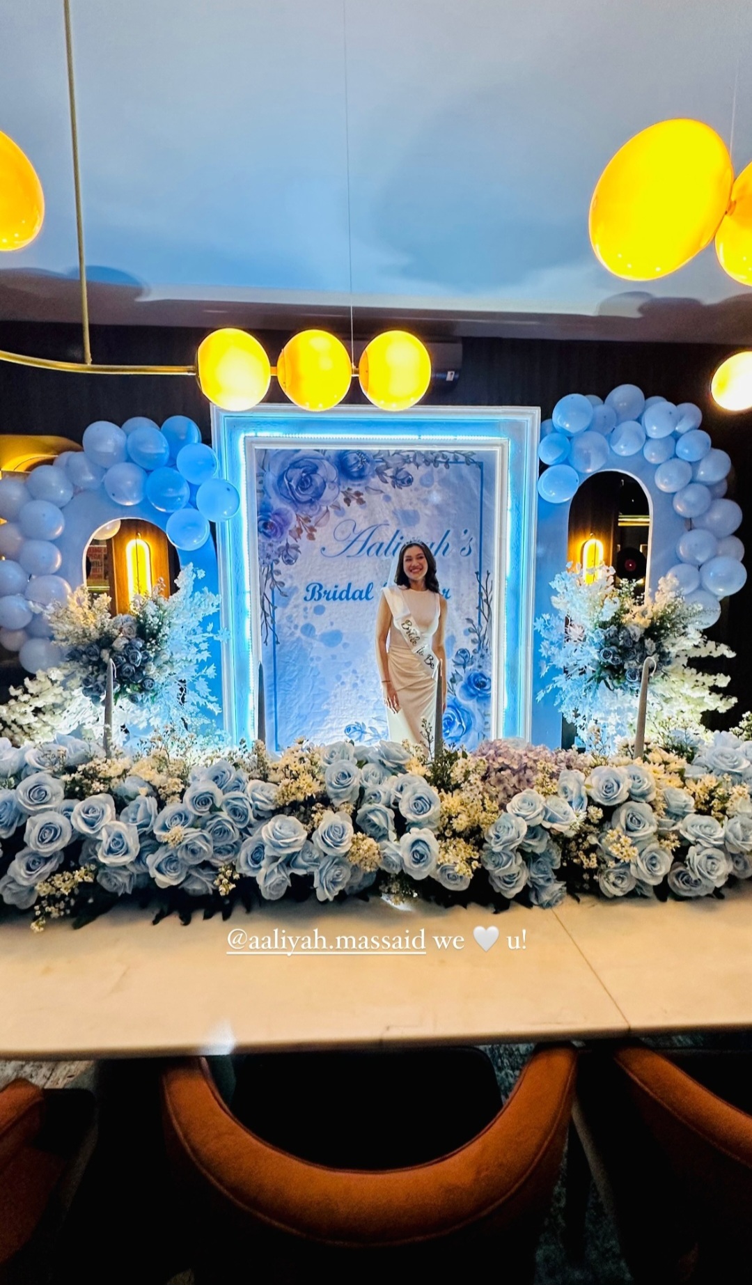 Dekorasi bridal shower Aaliyah. Foto: Dok. Instagram @septiningtyas
