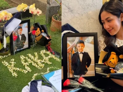 Tamara Tyasmara saat merayakan wisuda Dante. Foto: Dok. Instagram @tamaratyasmara