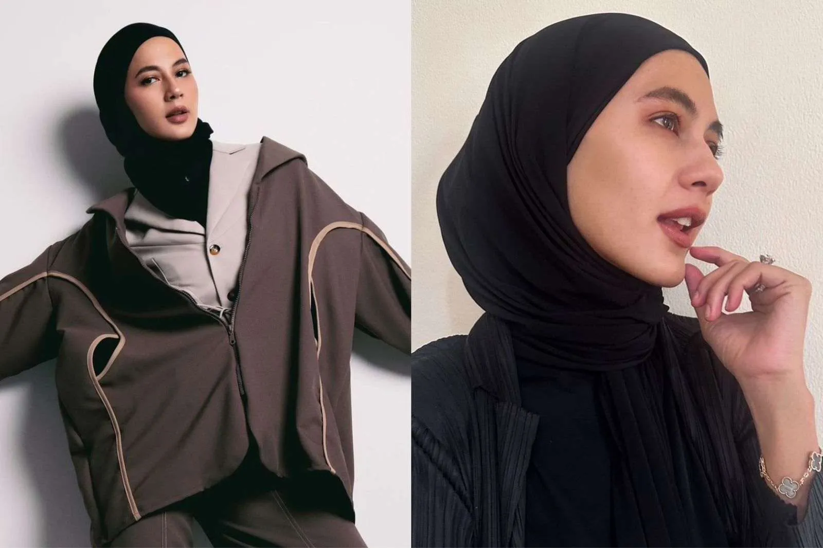 Tampil Anggun dan Modis, Gaya Hijab Paula Verhoeven