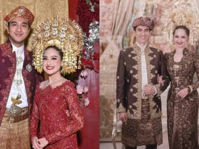 Artis Indonesia yang gelar pernikahan dengan adat Minang. Foto: Dok. Kolase Instagram @sundayphotolab, @enzystoria