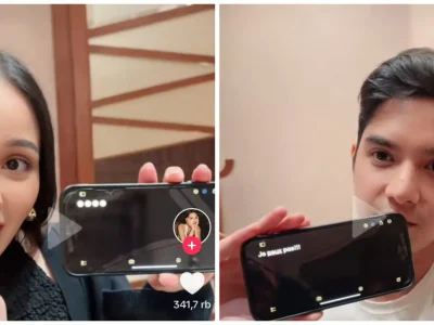 Al Ghazali dan Alyssa Daguise disebut bucin oleh netizen saat konten bareng di Tiktok. Foto : Tiktok/alyssadag1