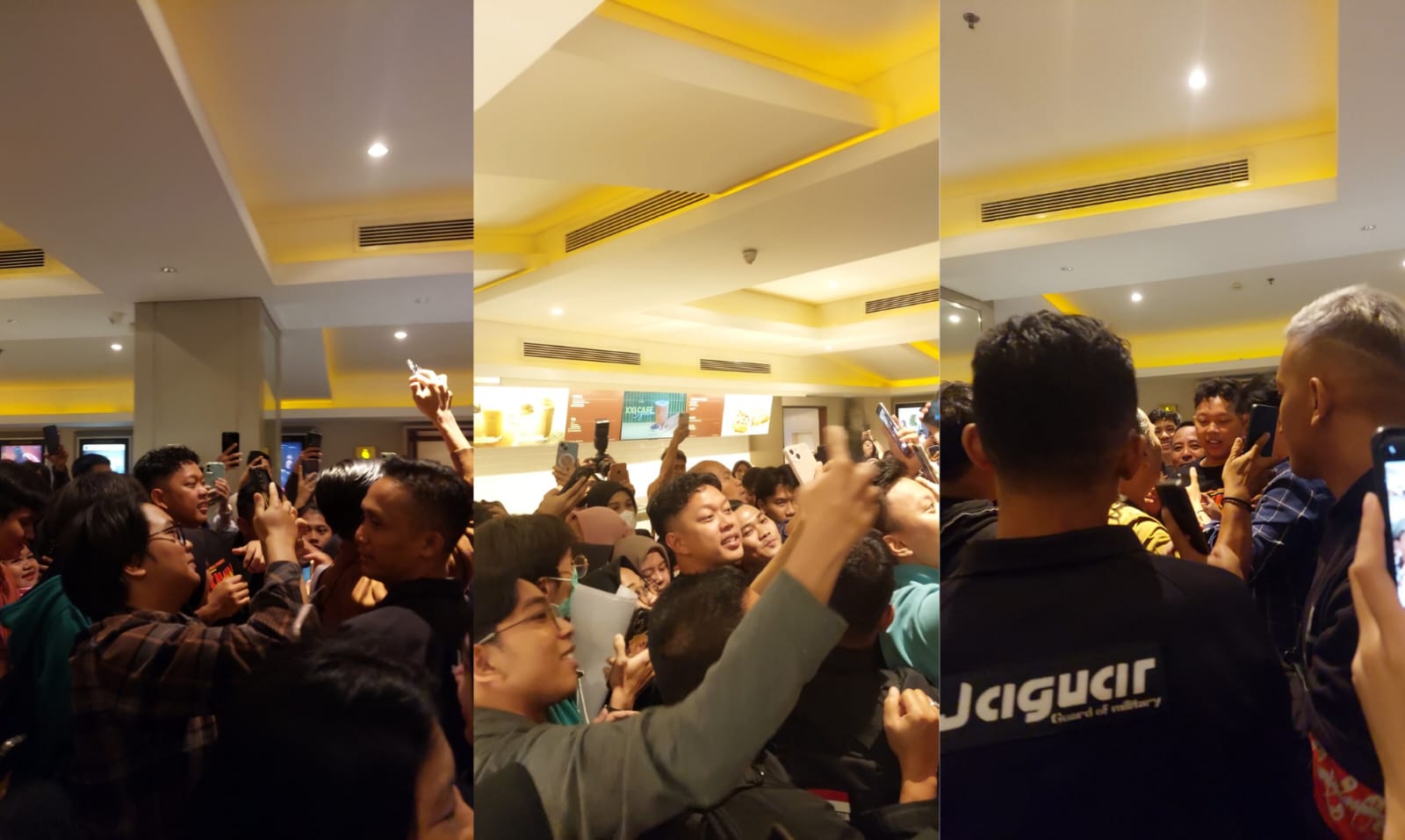 Bayu Skak dikerumuni warga Surabaya saat cinema visit di Tunjungan Plaza. Foto: Dok. NYATA