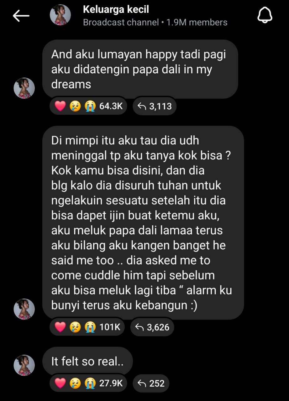 Cerita Jennifer Coppen bertemu dengan Dali Wassink lewat mimpi. Foto: Dok. Instagram @jennifercoppenreal20