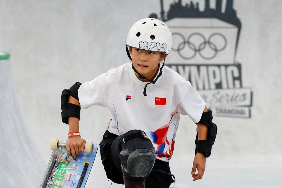 Gadis asal China Zheng Haohao, jadi atlet Olimpiade termuda negaranya, sekaligus di antara atlet yang berkompetisi di Olimpiade Paris 2024. (Foto: Tyrone Siu/Reuters)