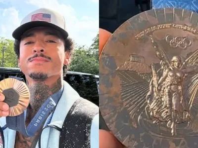Atlet skateboard asal Amerika Serikat, Nyjah Huston mengeluhkan kualitas medali yang ia dapat dari turnamen Olimpiade Paris 2024. (Foto: Instagram/ Nyjah)