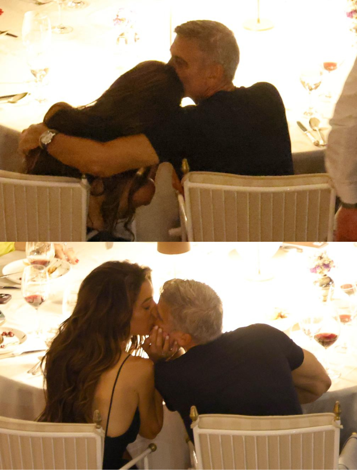 George dan Amal tak ragu pamer kemesraan di hadapan keluarga. Foto: Dok. SplashNews