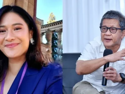 Dian Sastro mendapat dosen pembimbing Rocky Gerung saat skripsi di Universitas Indonesia. (Foto: Kolase/Instagram)
