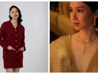 Laura Basuki tampil dengan busana mewah saat membintangi Film Heartbreak Motel. Foto : Kolase
