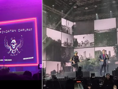 Konser Gigi bertajuk 'GIGINFINITY' dibuka dengan visual Peringatan Darurat. (Foto: Agnes/Nyata)