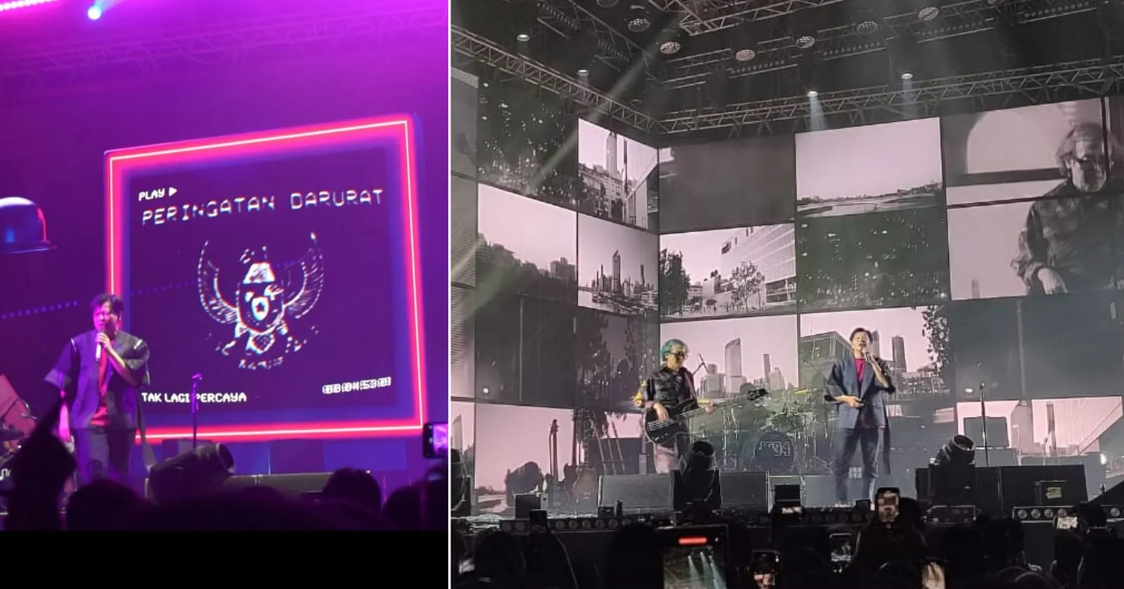 30 Tahun Berkarya, Gigi Buka Konser dengan Visual Peringatan Darurat