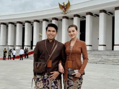 Thariq Halilintar dan Aaliyah Massaid saat menghadiri upacara HUT RI ke-79 di IKN. (Foto: Instagram/aaliyahmassaid)