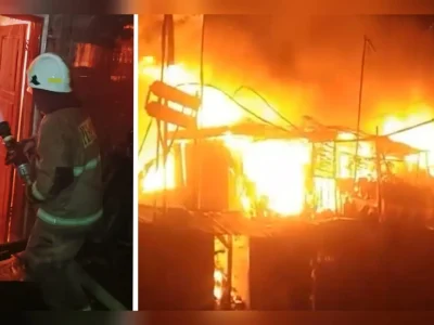 Kebakaran Manggarai. (Foto: Kolase/Humas Damkar DKI Jakarta)