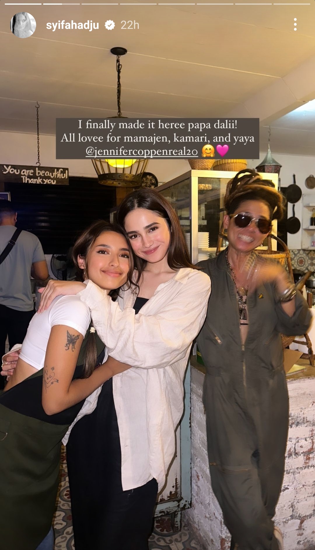 Syifa bertemu Jennifer Coppen dan ibu Dali Wassink. Foto: Dok. Instagram @syifahadju