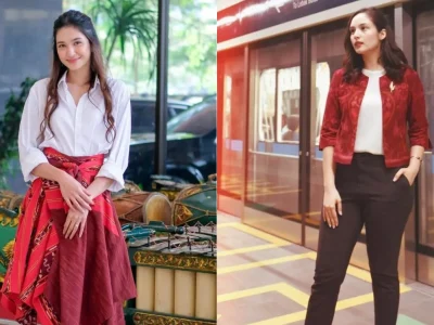 Inspirasi outfit merah putih untuk sambut HUT RI. Foto: Dok. Kolase Instagram @miktambayong, @chelseaislan