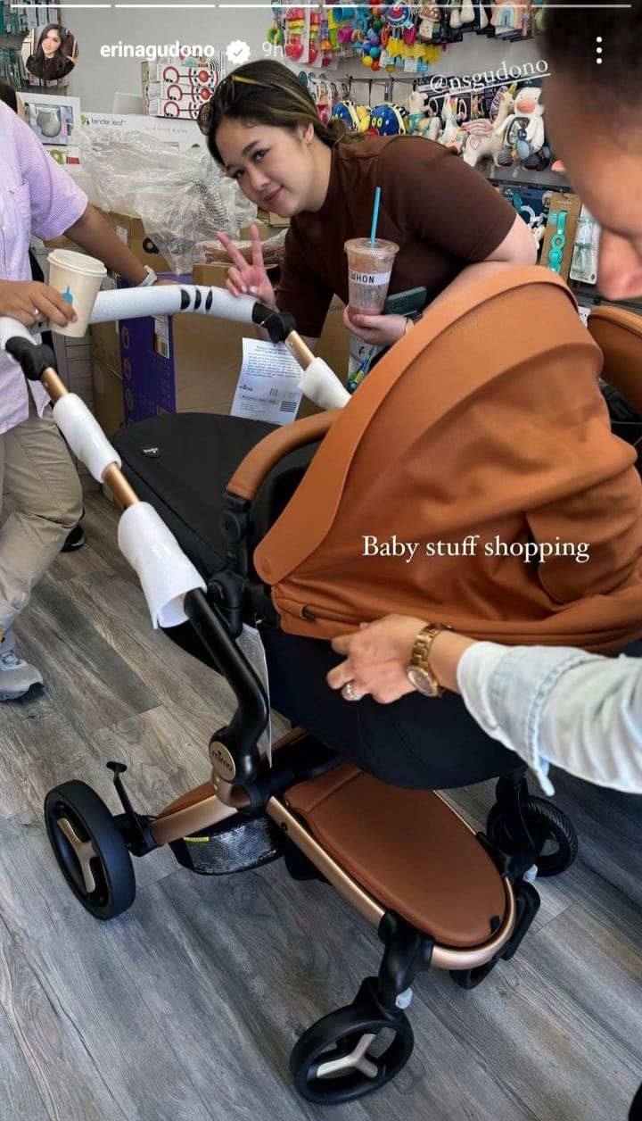 Erina berbelanja perlengkapan bayi. Foto: Dok. Instagram @erinagudono