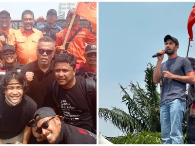 Sejumlah Artis mengikuti demo menolak revisi UU Pilkada di DPR. Foto : X