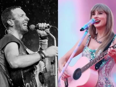 Coldplay hibur swifties yang kecewa karena konser di Wina dibatalkan. Foto: Dok. Kolase Instagram @coldplay, @taylorswift