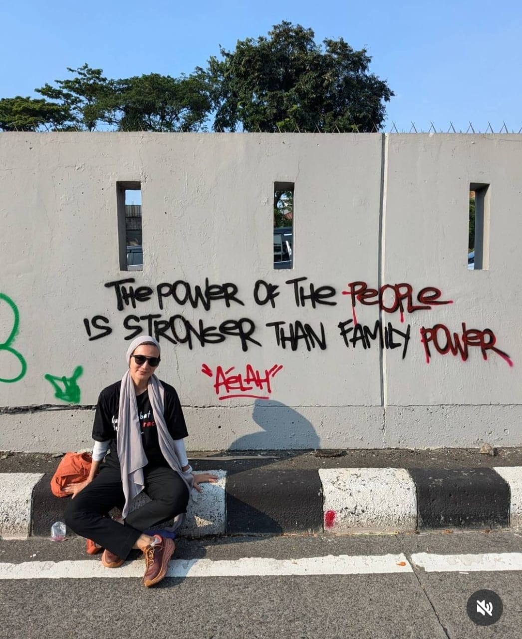 Wanda saat ikut demo. Foto: Dok. Instagram @wanda_hamidah