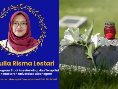 Ayah almarhumah dokter Aulia Risma Lestari meninggal dunia. Foto: Dok. Kolase @undip.official, Freepik
