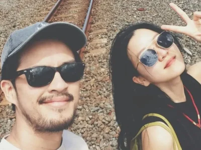 Morgan Oey bersama aktris Go Ah Sung. Foto: Dok. Instagram @morganoey