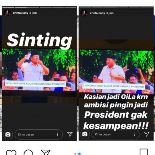 Kontroversi Erin Taulany. Foto : Instagram/erintaulany