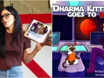 Lauren Sanchez dan buku karya milik Alanna Zabel (Foto: Instagram/laurenwsanchez, aziamkidz)