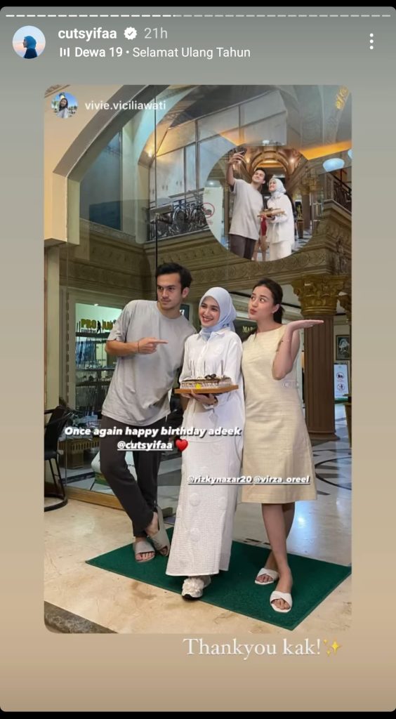 Rizky Nazar dan Cut Syifa selfie bersama (Foto:Instagram/cutsyifaa)