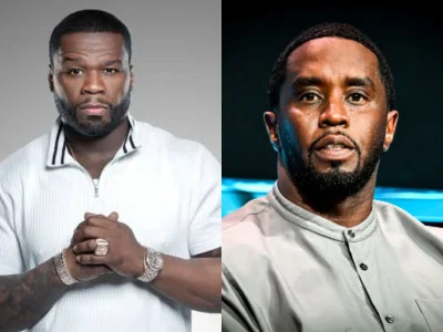 Rapper 50 Cent menggandeng Netflix untuk dokumenter tentang kasus Sean 'Diddy' Combs (Foto: kolase dari GQ dan Getty Images)